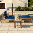 thumbnail image 1 of Wood Outdoor Lounge Set - Chair & Ottoman, Perfect for Patios, Balconies, and Gardens, 1 of 6