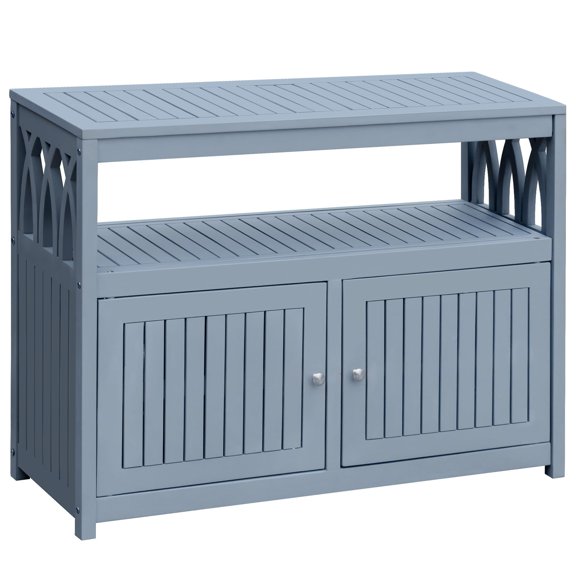 Wood Outdoor Storcabinet Waterproof Potting Table Gray