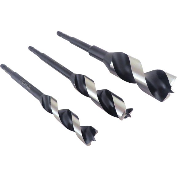 Wood Owl 00707 3 Piece Set OverDrive Fast Boring Ultra Smooth Auger Brad Point Boring Bits Containing the Following Sizes 5/8”, 3/4” and 1”