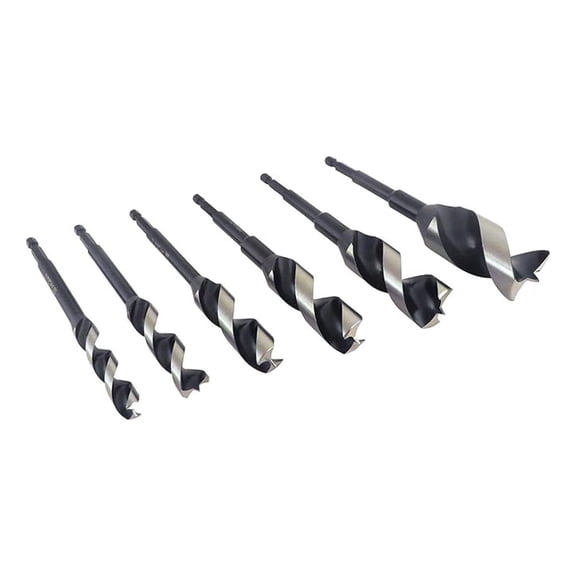 Wood Owl 6 Piece Set OverDrive Fast Boring Ultra Smooth Auger Brad Point Boring Bits Containing the Following Sizes 1/2, 5/8, 3/4, 7/8, 1 and 1 1/4 00706
