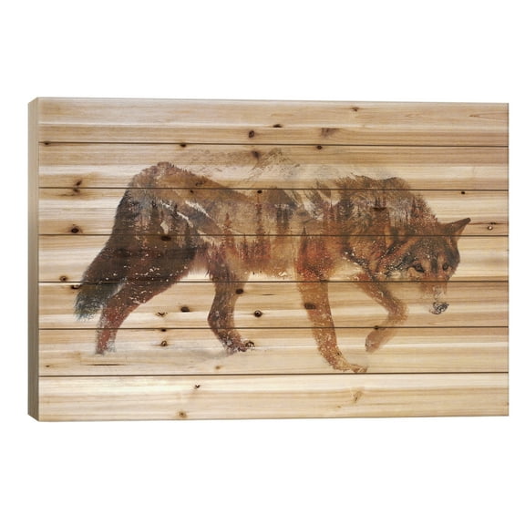 Wood Pallet Art Print - Arctic Wolf