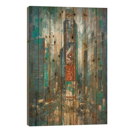 Wood Pallet Art Print - City Of Lights