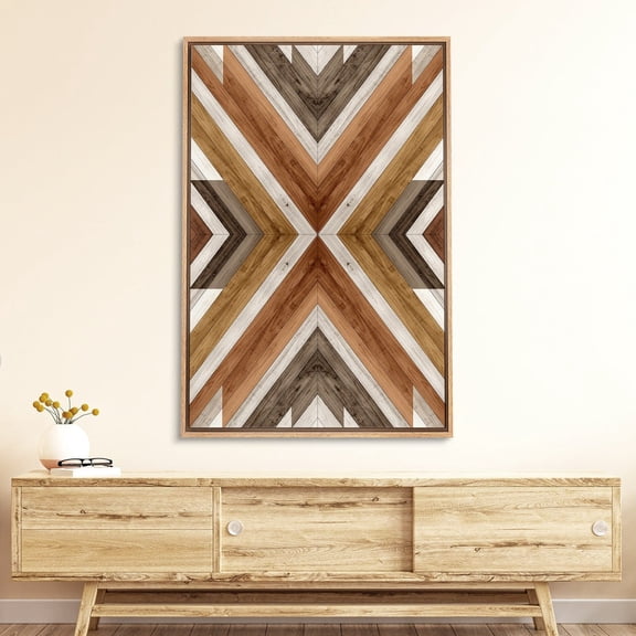 Wood Panel Geometric Diamond Unframed Paper Print