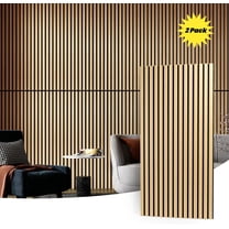 Wood Panels for Wall Slat Wall Panels, 2PC Wood Slat Acoustic Panels for Wall and Ceiling - 3D Fluted Sound Absorbing Panel with Three Sides Fully Wrapped on Wood Finish, Wall Art -45.27''X23.62''
