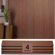 Wood Panels for wall - Oak Acoustic Wall Panels - 4PK Wall Wood Panels - 94.49  x 12 - Soundproof Wood Wall Panels for Decor - Acoustic Slat Wood Wall Panels for Interior decoration of Walls, Cherry