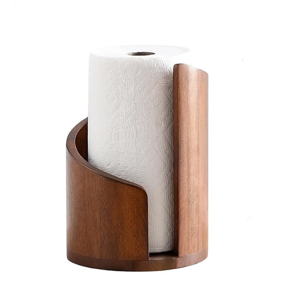 Wood Paper Towel Holde Countertop with Rustic Metal for Kitchen Organization, Perfect Holiday & Housewarming Gift Idea