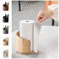 thumbnail image 1 of Wood Paper Towel Holder Countertop Vertical Tissue Holder Rack for One Handed Tear in Kitchen Bath Living Room Bedroom Home Decoration, 1 of 5