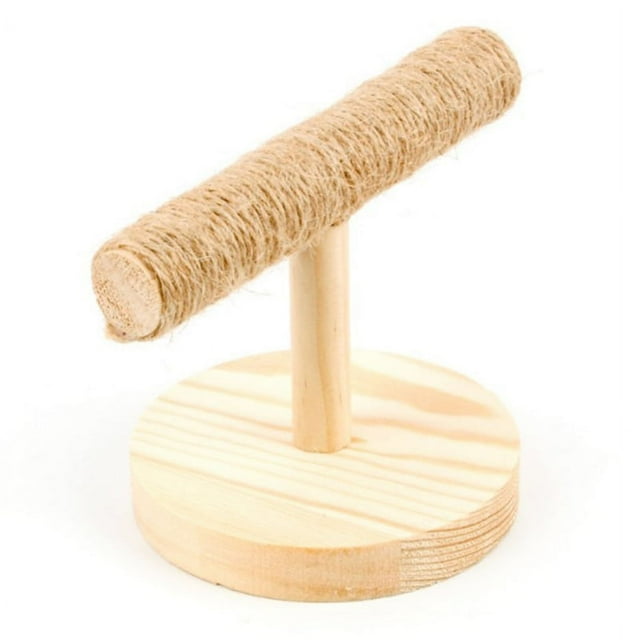 Wood Parrot Bird Stand Natural Prevent Slipping Portable Interactive