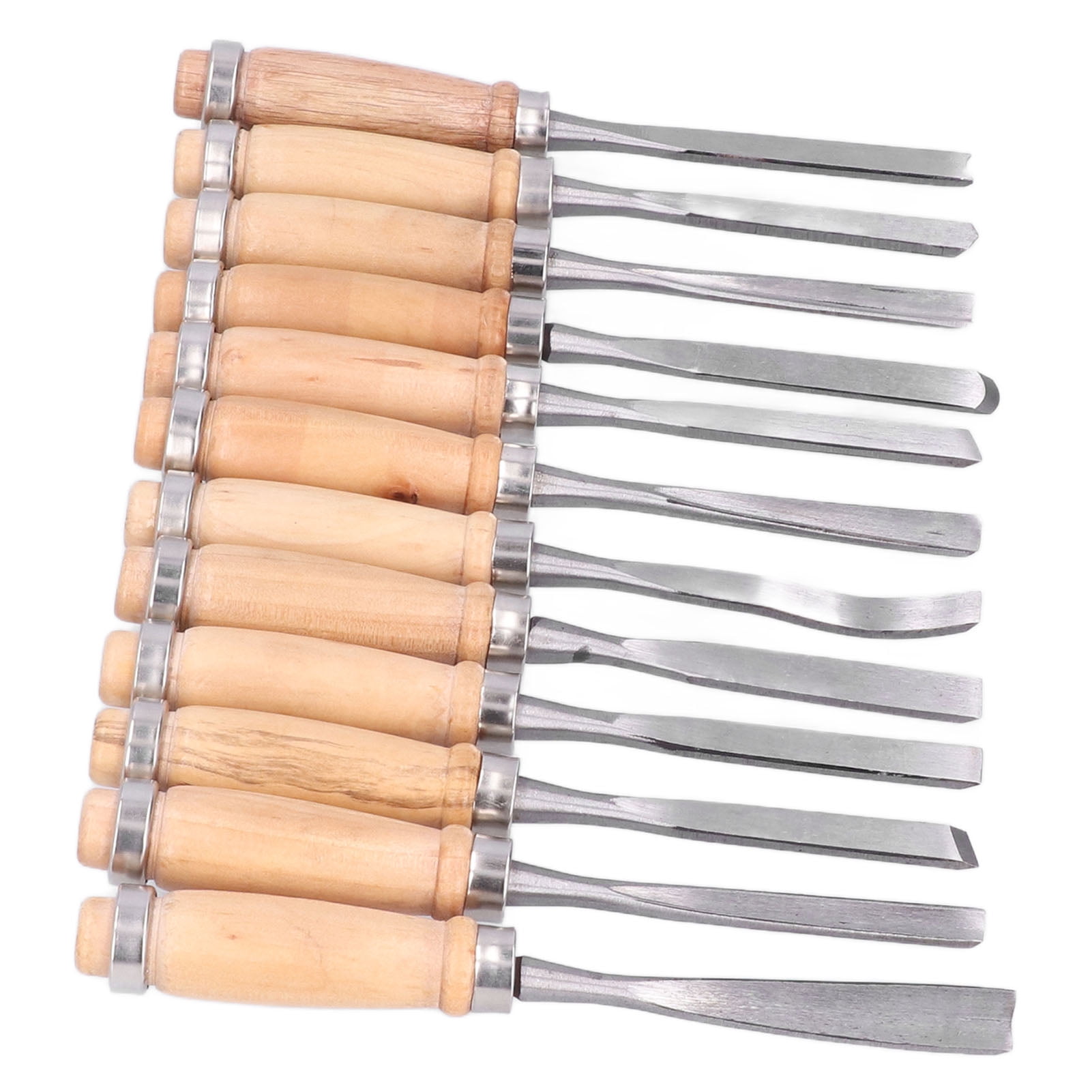 Wood Parting Tools, Professional Modeling 12Pcs Portable Wood Turning Chisel Set For Lathe For