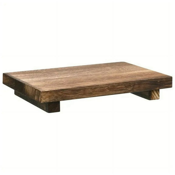 Wood Pedestal Soap Stand Bathroom Kitchen Countertop Tray