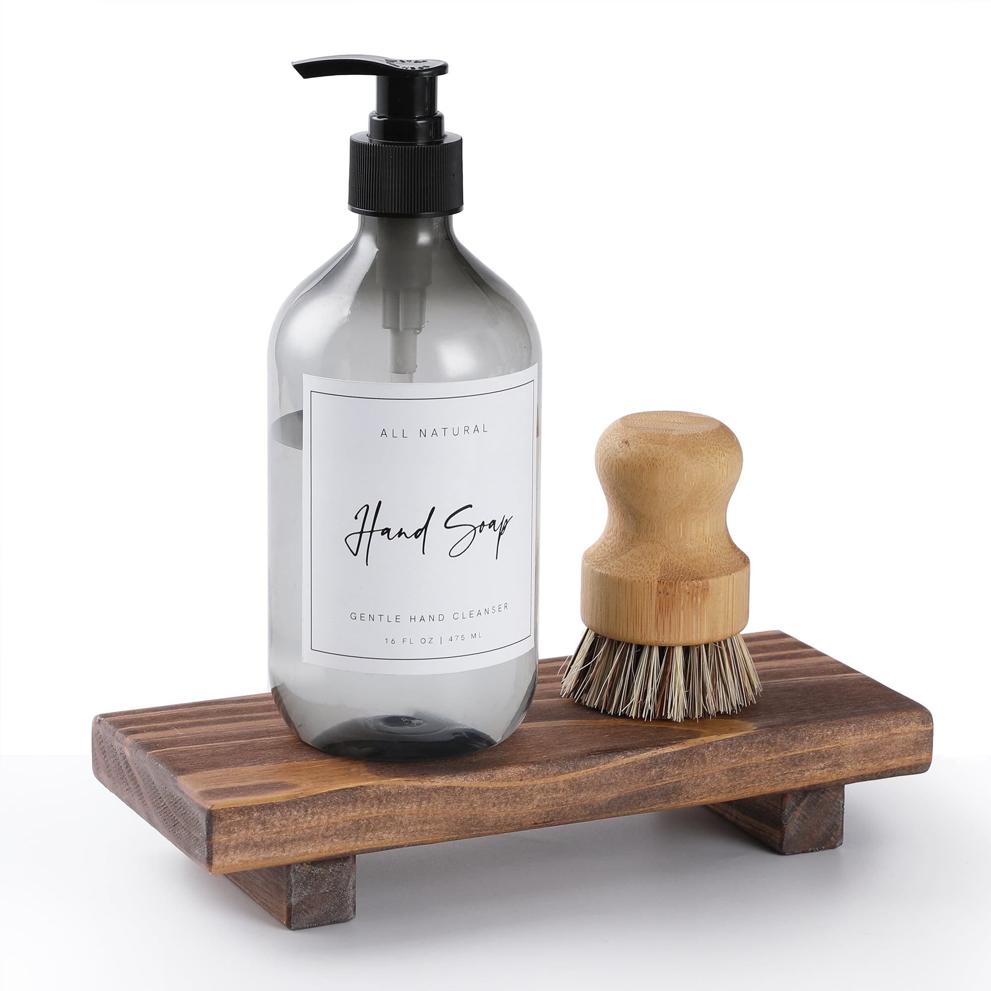 Wood Pedestal Stand, Farmhouse Wood Riser, Display Stool for Bathroom Kitchen Sink, Soap Tray, Candle Plant Tray, Counter Decor, Modern Rustic Soap Bottles Decorative Stand (Antique Walnut) - Walmart.com