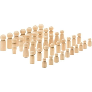 Schsin 50pcs Wooden Peg Dolls Unfinished Peg Doll Body Unpainted Wooden People Decorative DIY Doll, As Shown