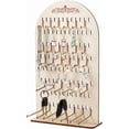 thumbnail image 1 of Wood Pegboard Display Stand with 78 Hooks Large Jewelry Holder Organizer Arch Shaped Wooden Earring Displays Rack, 1 of 5