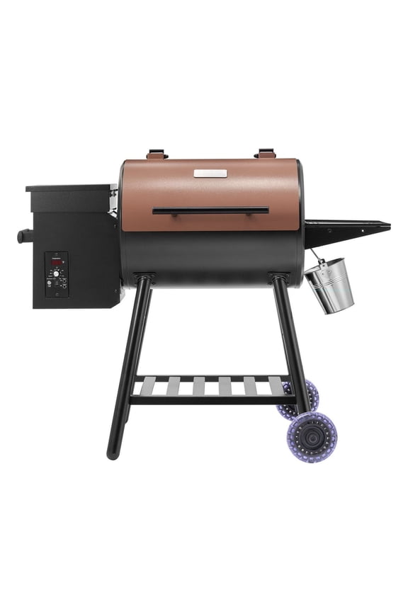 Wood Pellet Grill Smoker 8-in-1, 456 Sq In BBQ Grill Electric, Digital Controller & Meat Probe, 500F, Outdoor Cooking, Black