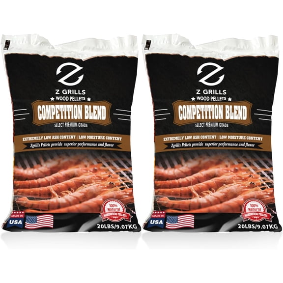 Wood Pellets for Smoker Grill, 100% All-Natural Hardwood Competition Pellet, 40lbs