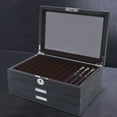 thumbnail image 1 of Wood Pen Display Case Black 34 Pens Storage Case Organizer Pen Display Box, 1 of 12