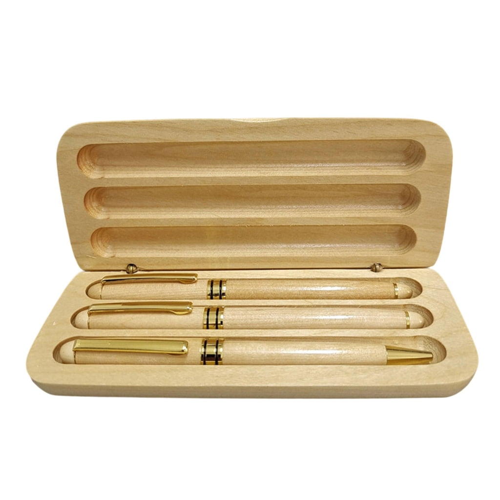 Wood Pen Gifting Pen Box Set Calligraphy Pen with Metal Tip Wood Ballpoint Pen Wood Piston Filled Fountain Pen