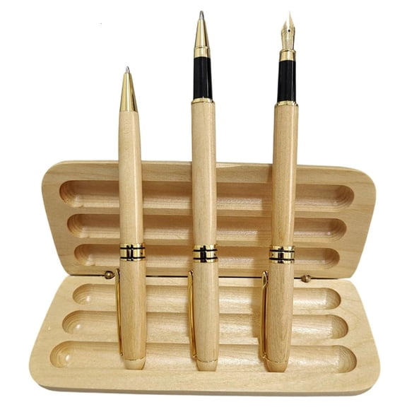 Wood Pen Gifting Pen Box Set Calligraphy Pen with Metal Tip Wood Ballpoint Pen