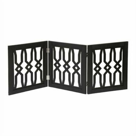 Wood Pet Dog Baby Gate Fence Folding Protection Indoor Barrier Expanding Door Black Twisted Beautiful Gate Dog Gate for Door-Entrance-Stairs-Steps, Child Safety
