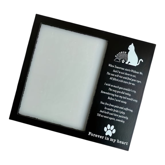 Wood Pet Memorial Frame for Cherishing Memory of Dog and Cats Bereavement for Home Table Photo Display Picture Holder