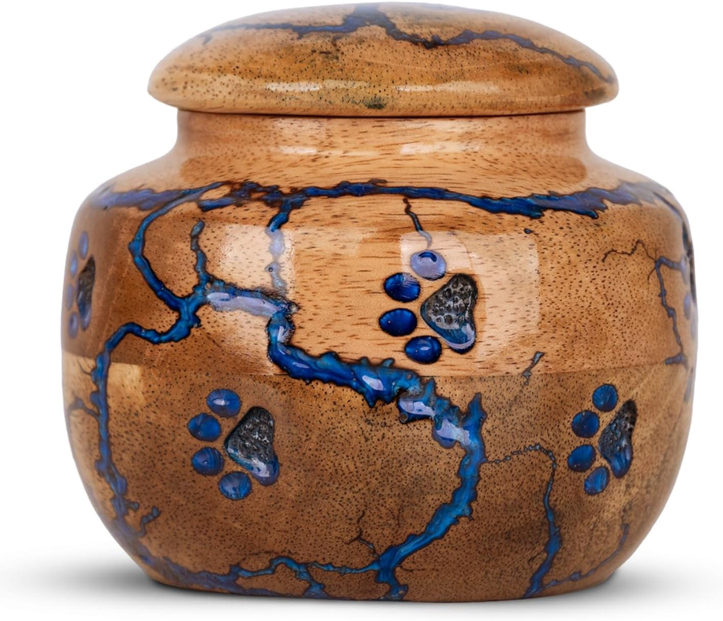 Wood Pet Urns for Dog/Cat Ashes - Small 10 Cu/in Resin Decorative Urn for Ashes for Dog, Urns for Cats - Pet Memorial Remembrance Box