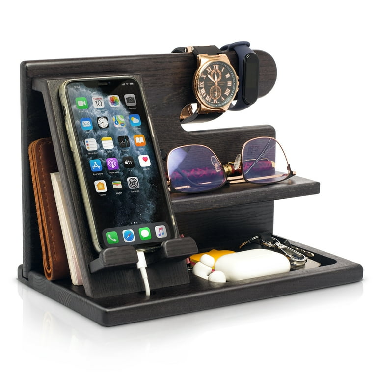  Gifts for Men Wood Phone Docking Station Key Wallet