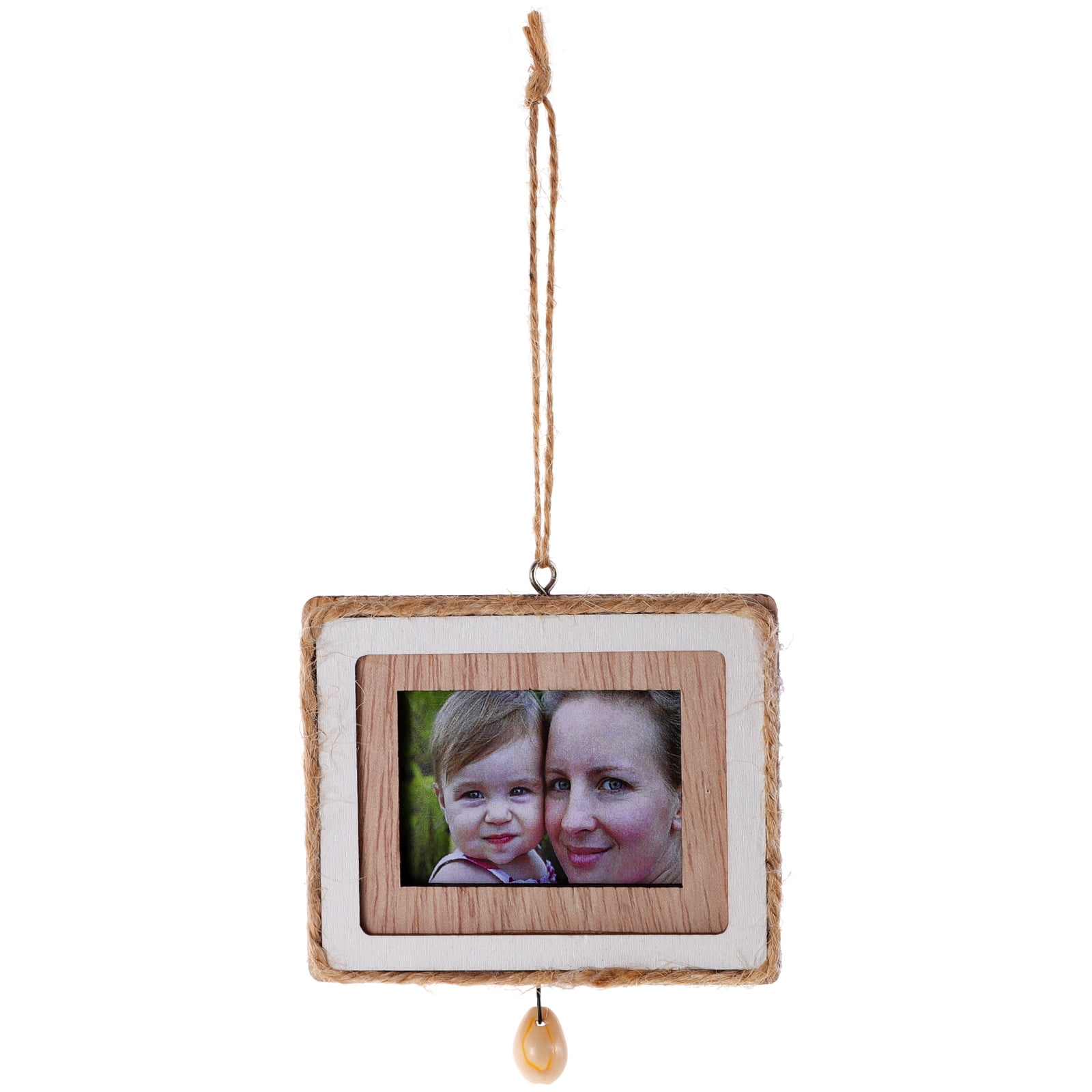Wood Picture Frame Ornament Unfinished Wooden Picture Frame for Tiny House Decor (Square Shape