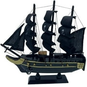 Wood Pirate Ship Model, Fully Assembled 9.25 Inches