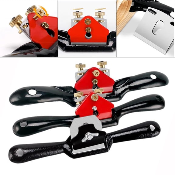 Wood Planer Woodworking Hand Planing Tools Adjustable High Speed Steel Blade Red A Fangkenuo