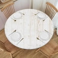 thumbnail image 1 of Wood Plank Texture Fitted Round Tablecloth Wooden Background Table Covers Elastic Edge Table Clothes for Dining Table Party, 1 of 7
