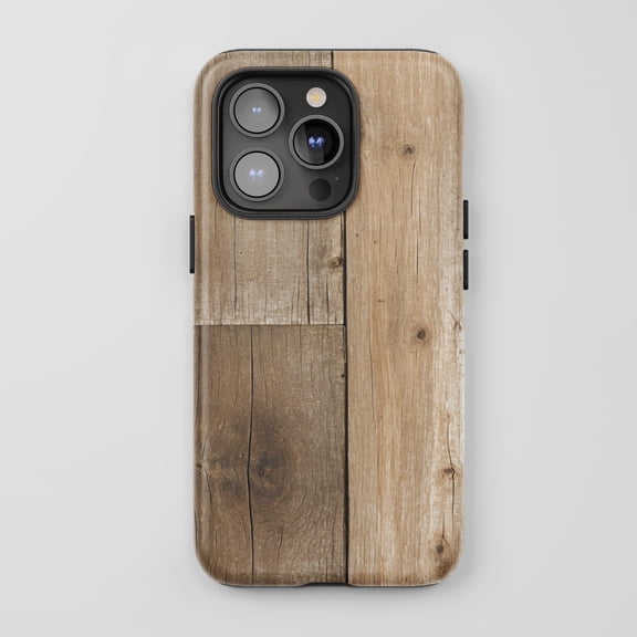 Wood Plank Texture For All iPhone Series Tough Phone Case Rustic Natural Brown