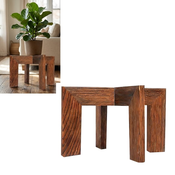 Wood Plant Stand Wooden Flower Pot Stands Riser Low Short Plant Stands Indoor Minimalist Wooden Stool for Plant Pot Holder Fit 5-15 Inch Pot