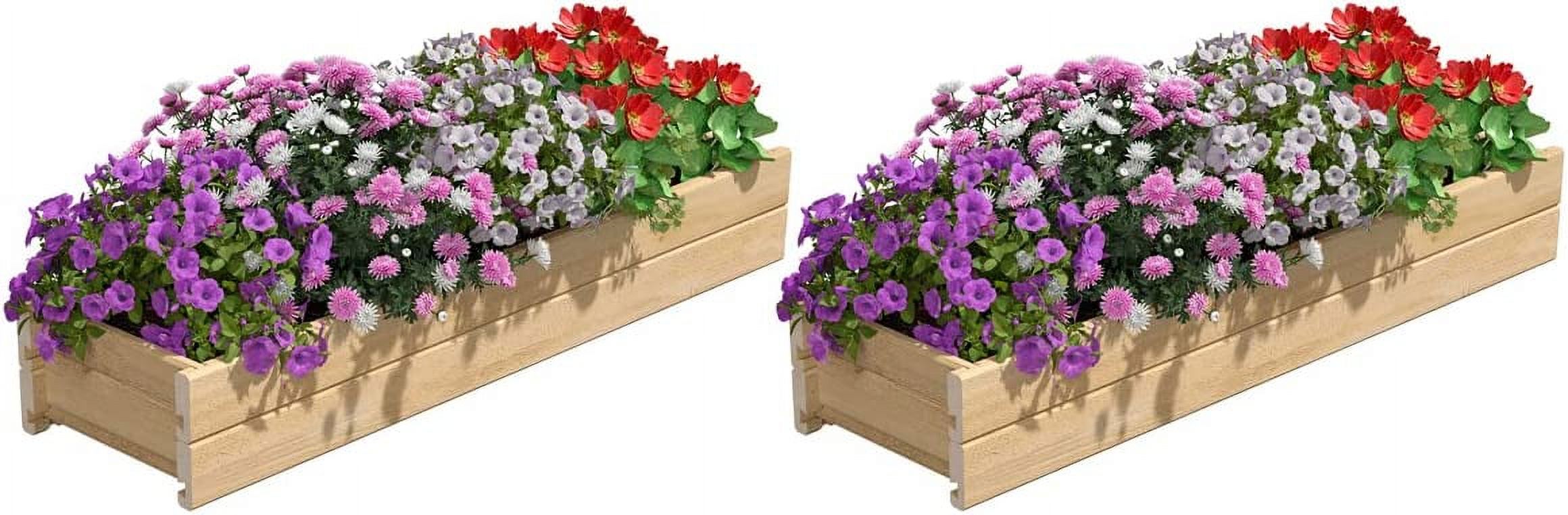 Wood Planter Box, 46" x 11" x 7" (2Pack) Made in with North