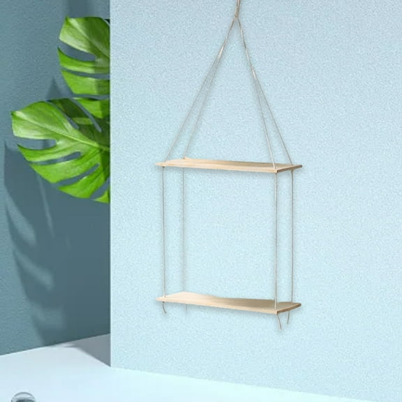 Wood Plants Shelf Hanger - Floating Planter Shelf for Indoor Plants - Hanging Wall Mounted Flower Pot Stand - Plants Display Rack for Home Decor - Wood Storage Shelf for Garden, Living Room, Office
