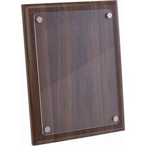 Wood Plaque Blank with Acrylic Panel 8.31 X 11.06 Inch Blank Award Plaque Straight Edge Rectangle Finished Walnut Plaque Perfect for Crafts Trophy Gift Coconut Brown Brown 1set