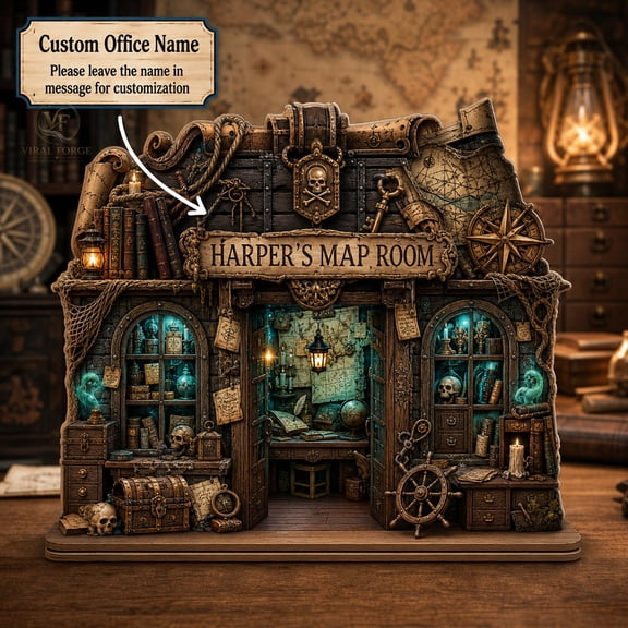 Wood Plaque Personalized Haunted Map Room Wood Table Decor for Office Adventure Fans