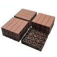thumbnail image 1 of Wood Plastic Composite Deck Tiles Set of 20, Sustainable Composite Decking Resist Rust, Water, Weather, Easy to DIY & Maintain, Ideal for Patios, Balconies, Rooftops, Mahogany Colour, 1 of 7