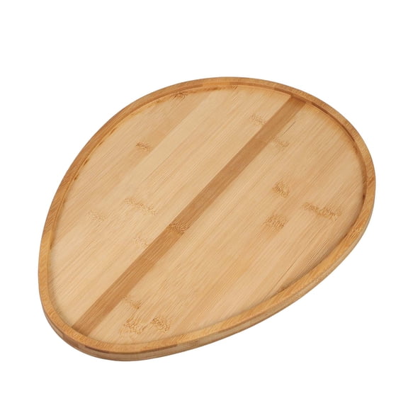 Wood Plates for Food Easter Egg Shaped Wooden Serving Tray Brown