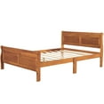 thumbnail image 1 of Wood Platform Bed Frame Sleigh Bed with Headboard, Footboard & Wood Slat Support Oak - Full, 1 of 5