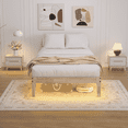 thumbnail image 1 of Wood Platform Bed Frame with RGB Mood Lights, Bed Frame Wood, 8.7" Under-Bed Storage, Noise-Free, Easy Assembly, 12 Inch, Twin XL, 1 of 9