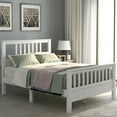 thumbnail image 1 of Wood Platform Bed With Headboard And Footboard, Suitable For The Bedroom, Guest Room, (White), 1 of 8