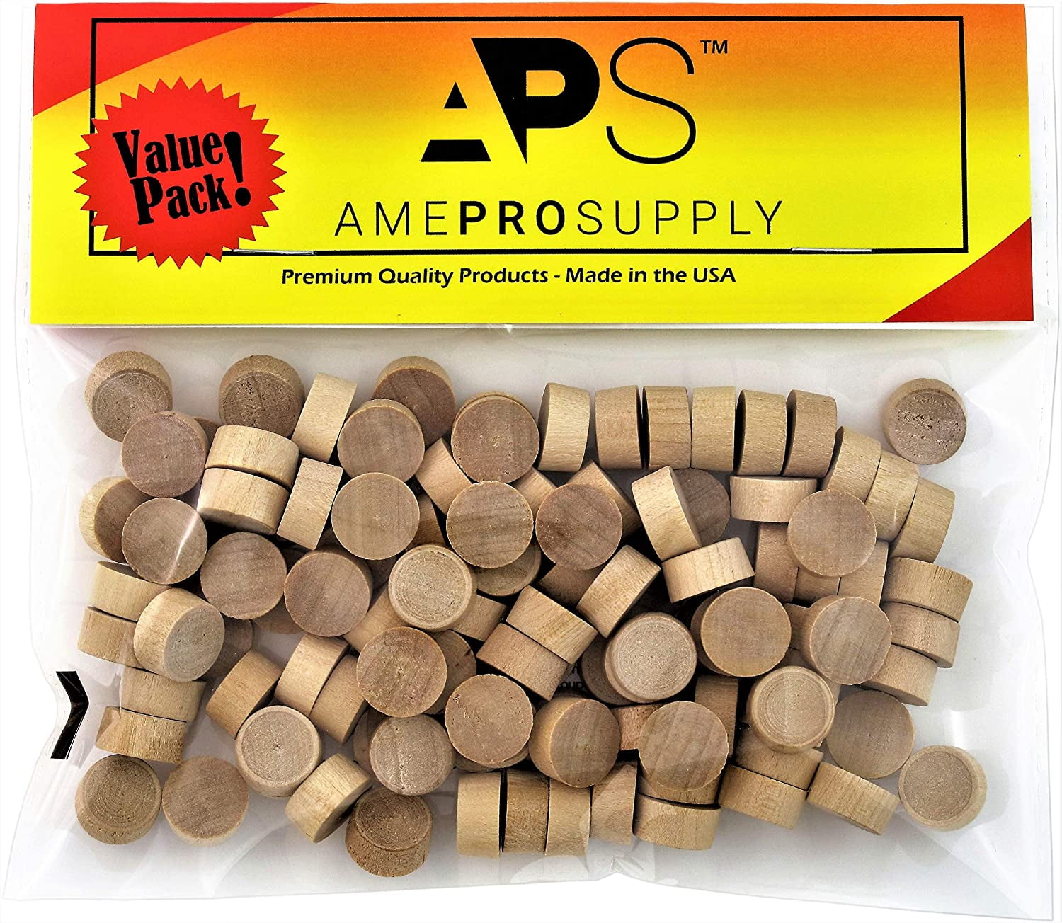 120 Premium Birch Flat Head Wood Plugs, 1/2" Screw Hole Covers for