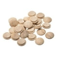 thumbnail image 1 of Wood Plugs, 50 Pack 20 x 15 mm - Beech Wood Button Top Plugs, Screw Hole Covers for Stair Chair Craft Furniture, 1 of 6