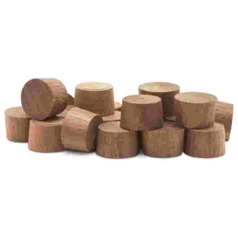 25-Pack Maple Wood Button Plugs – 5/8" Flush Screw Hole Covers For Furniture, Stairs & Cabinets, Light Brown