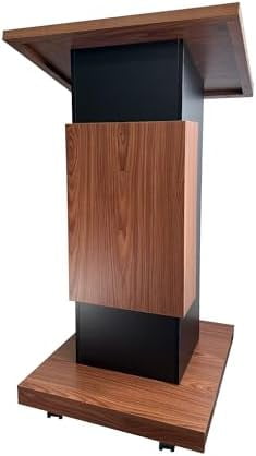 Teacher Desk 43 Wood Podium Stand With Wheels, Portable Lectern Jamaica Floor Desk