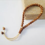 Wood Prayer Beads 33 Beads Islamic Rosary Turkish Style Handcrafted Religious Accessory for Daily Worship or Gift