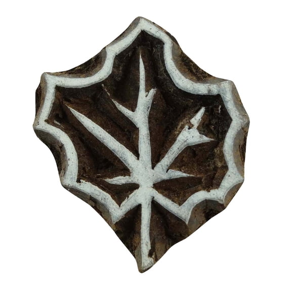 Wood Printing Block Indian Wooden Brown Textile Stamps Decorative Hand Carved
