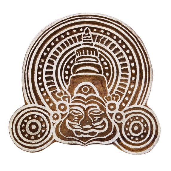 Wood Printing Block Stamp Indian Wooden Brown Textile Stamps Decorative Block