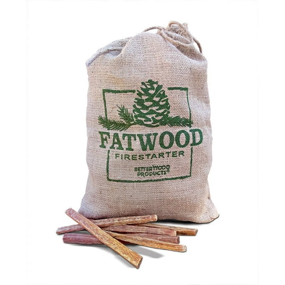 Better Wood Products Fatwood Fire Starter Burlap Bag - Waterproof - 8 lbs