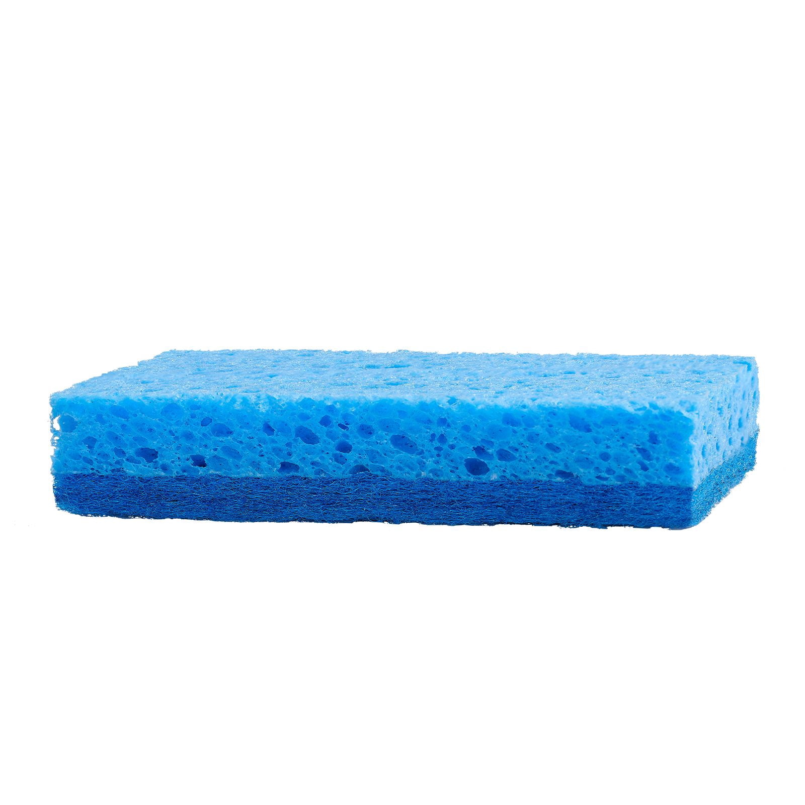 Wood Pulp Cotton Scouring Pads Double-Sided, Dual Layer Dishwashing Cleaning Sponge, Quick-Drying Odor Resistant Rich Foam Scrubber for Kitchen